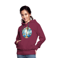 Thumbnail for Women’s Mythical Libra Premium Hoodie - burgundy