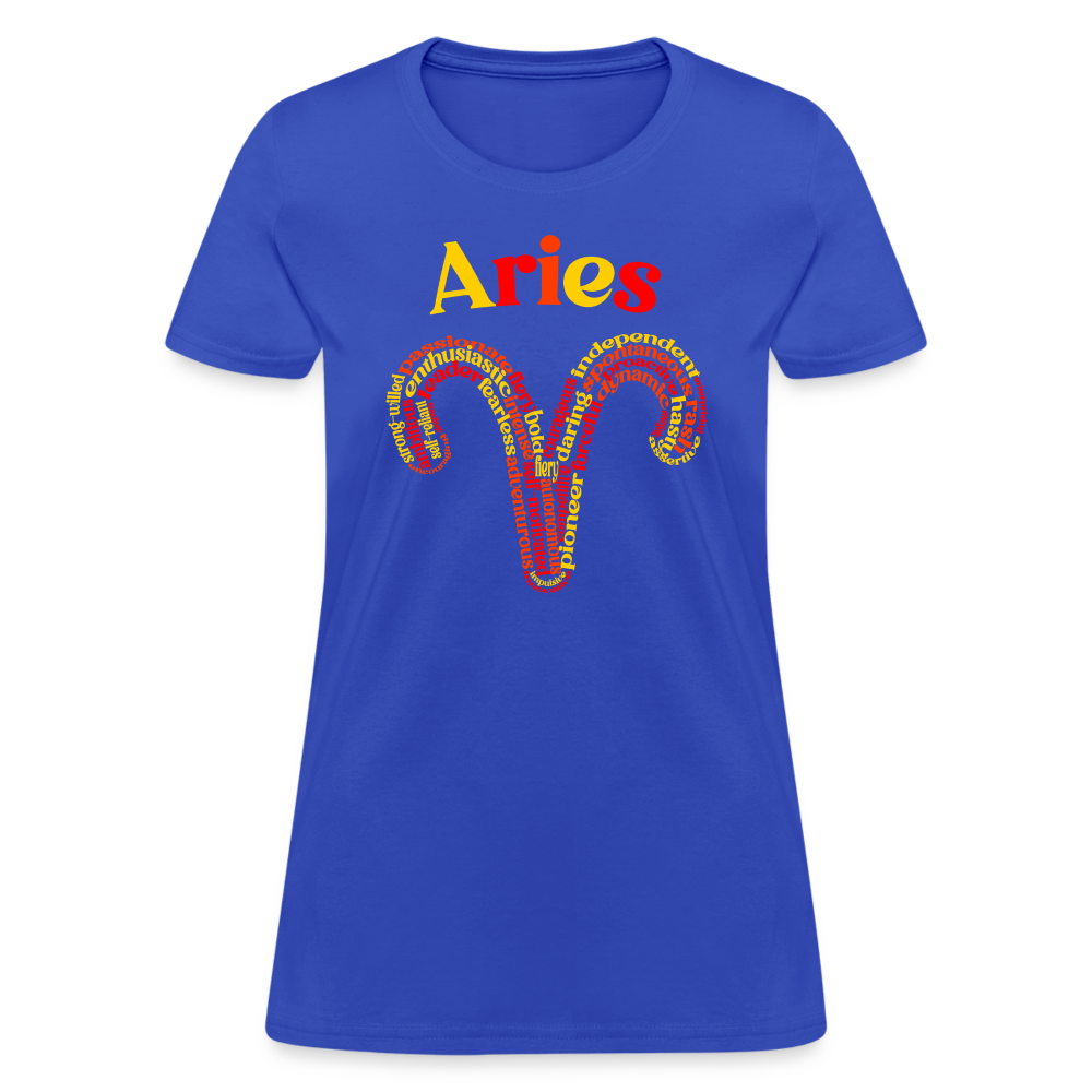 Women's Power Words Aries T-Shirt - royal blue