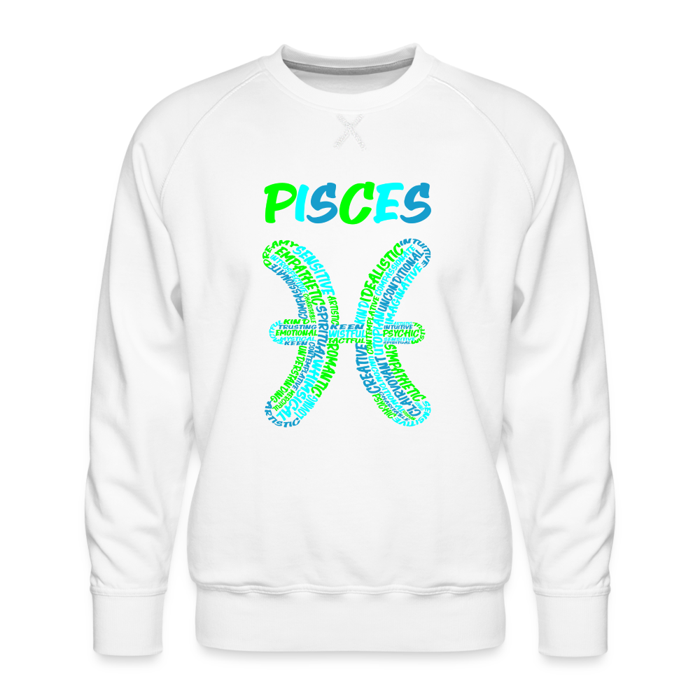 Men's Power Words Pisces Premium Sweatshirt - white