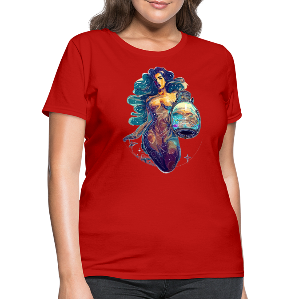 Women's Mythical Aquarius T-Shirt - red