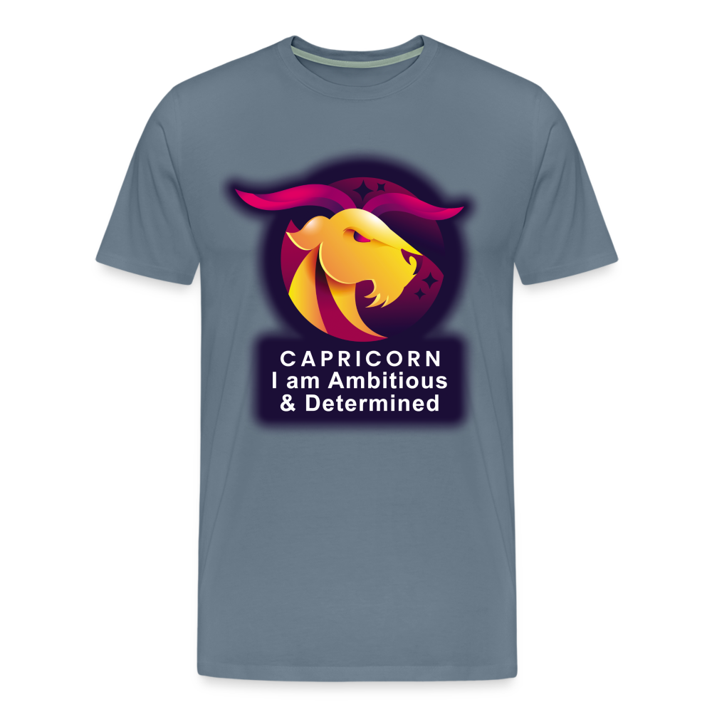 Men's Glow Capricorn Premium T-Shirt - steel blue