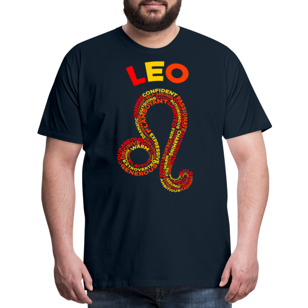 Men's Power Words Leo Premium T-Shirt - deep navy