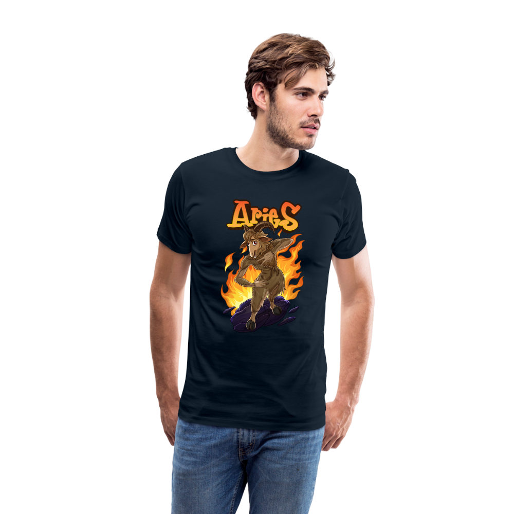 Men's Fiery Aries Premium T-Shirt - deep navy