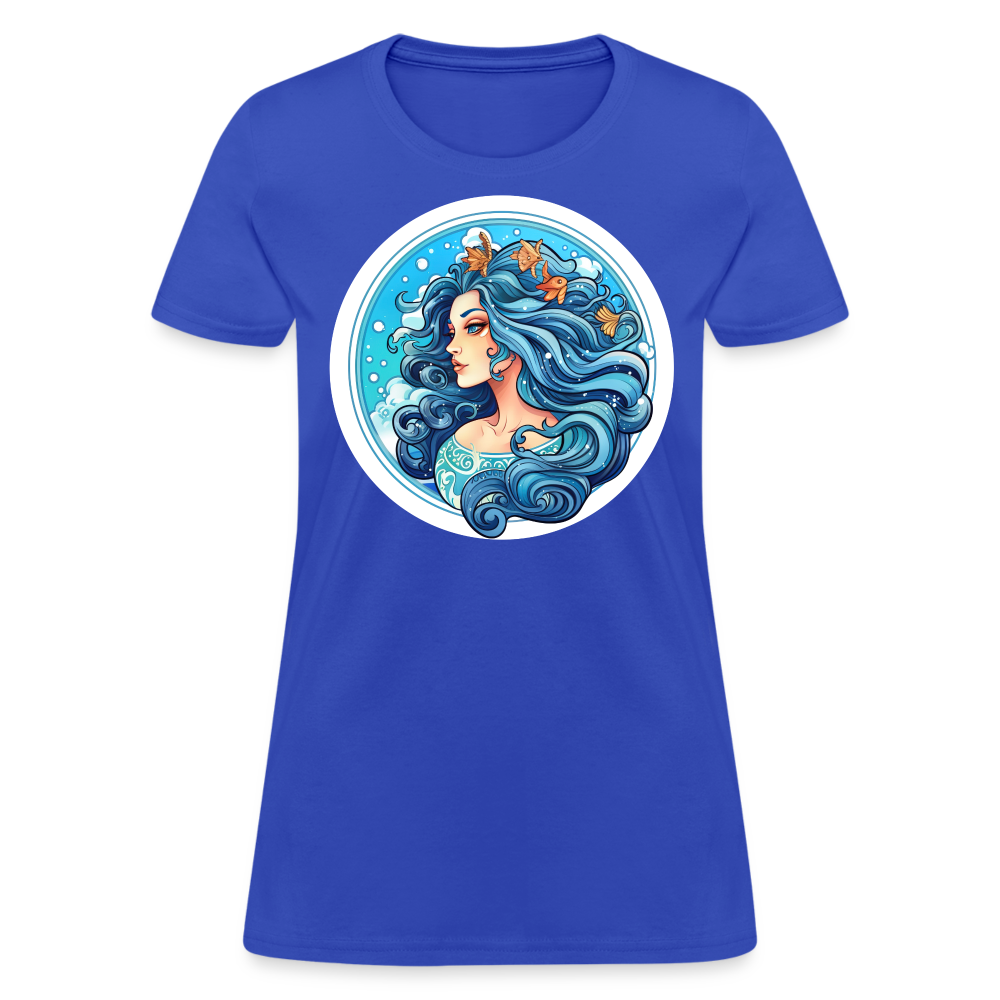 Women's Symbol Aquarius T-Shirt - royal blue