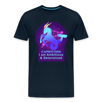 Thumbnail for Men's Neon Capricorn Premium T-Shirt - deep navy