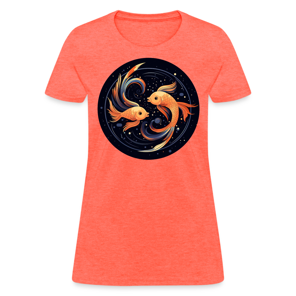 Women's Mystic Pisces T-Shirt - heather coral