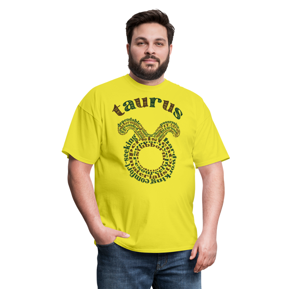 Men's Power Words Taurus Classic T-Shirt - yellow