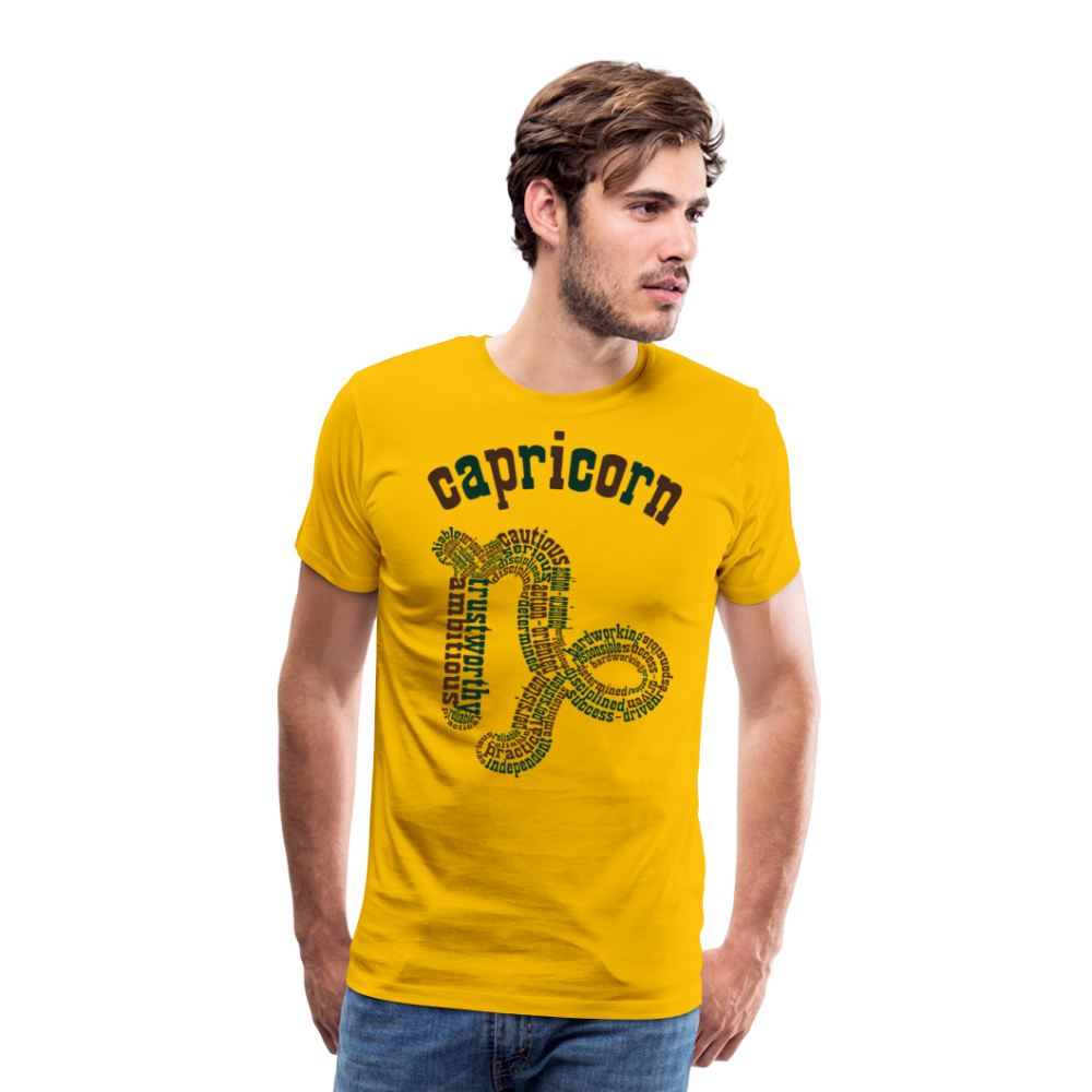 Men's Power Words Capricorn Premium T-Shirt - sun yellow