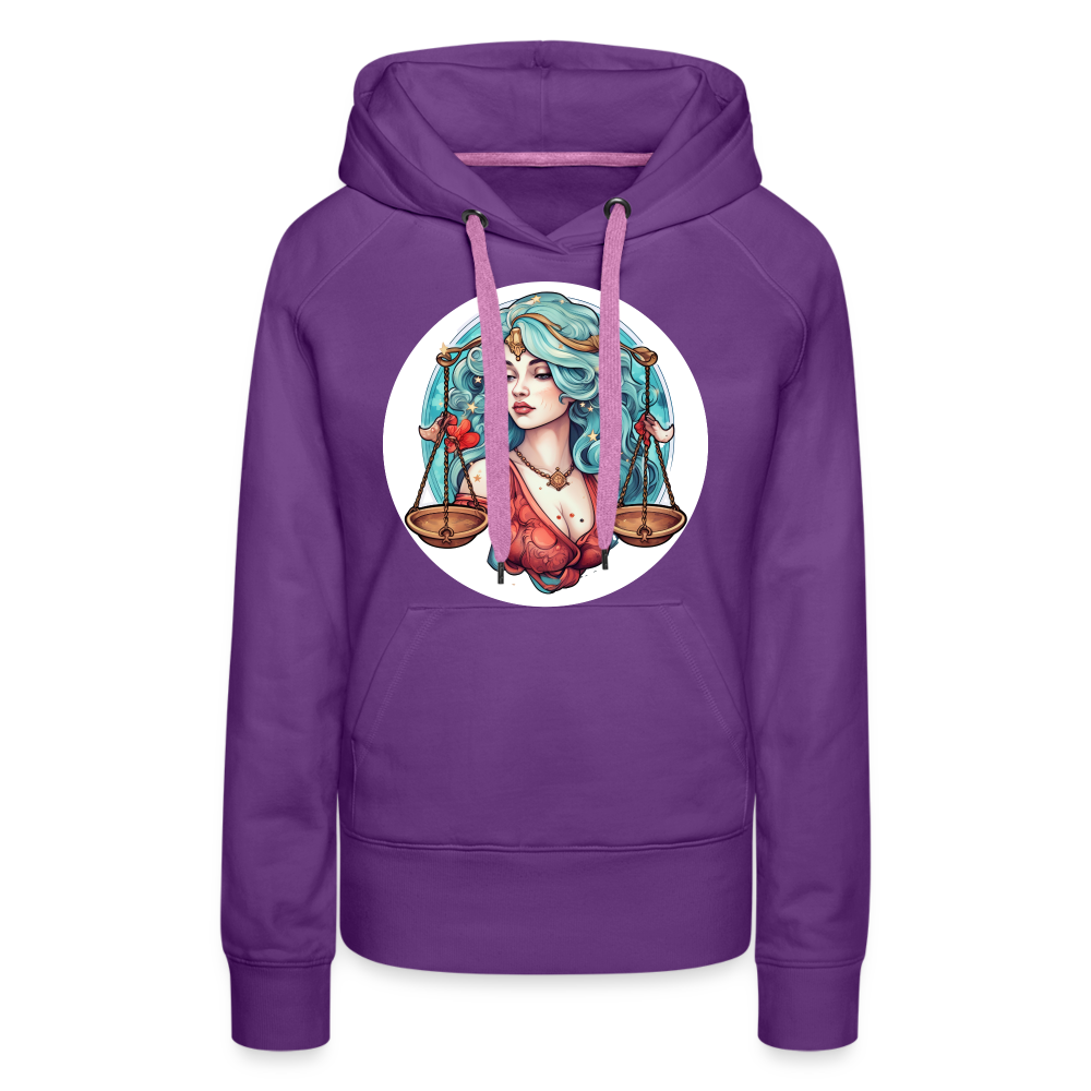 Women’s Symbol Libra Premium Hoodie - purple 