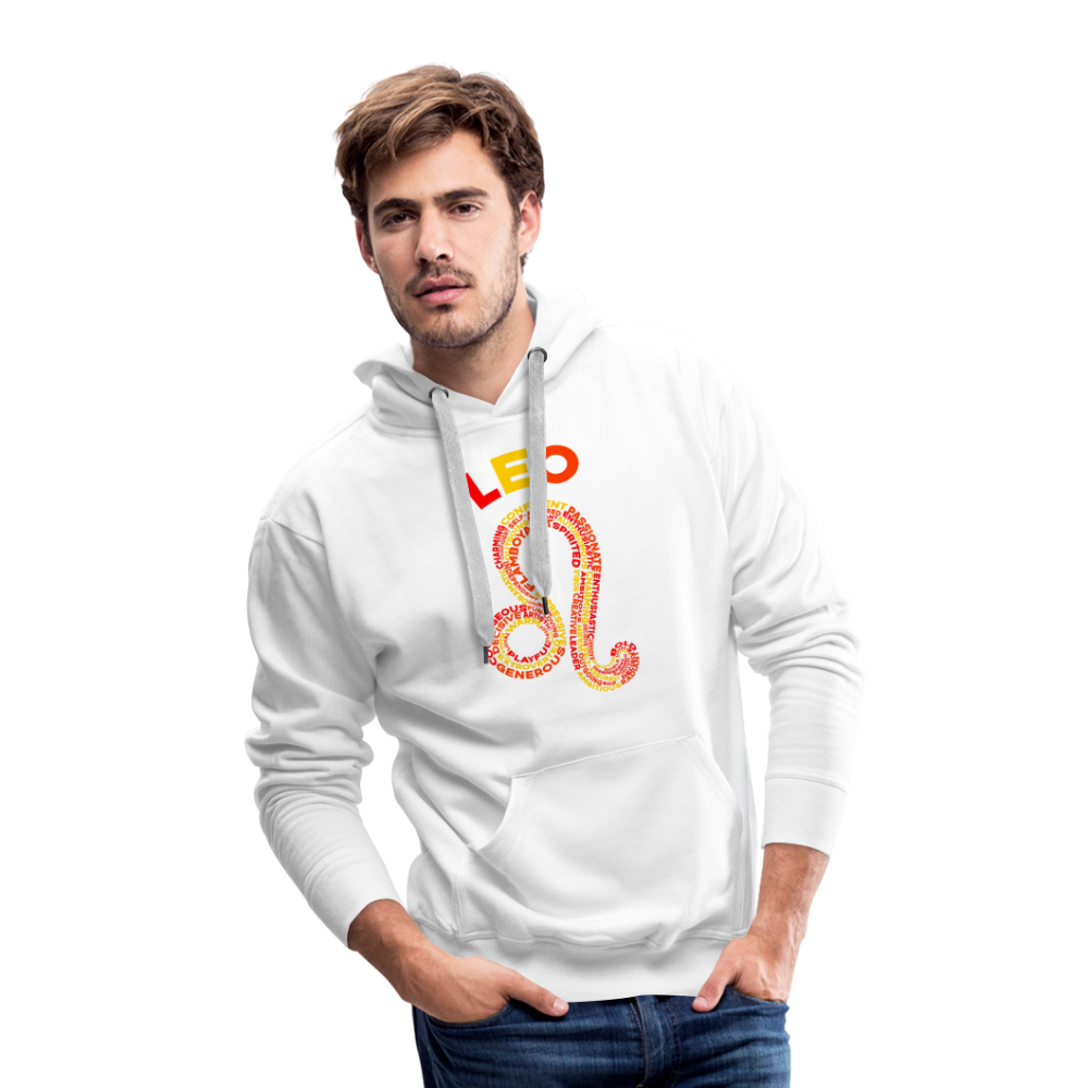 Men's Power Words Leo Premium Hoodie - white