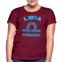 Thumbnail for Women's Power Words Libra Relaxed Fit T-Shirt - burgundy