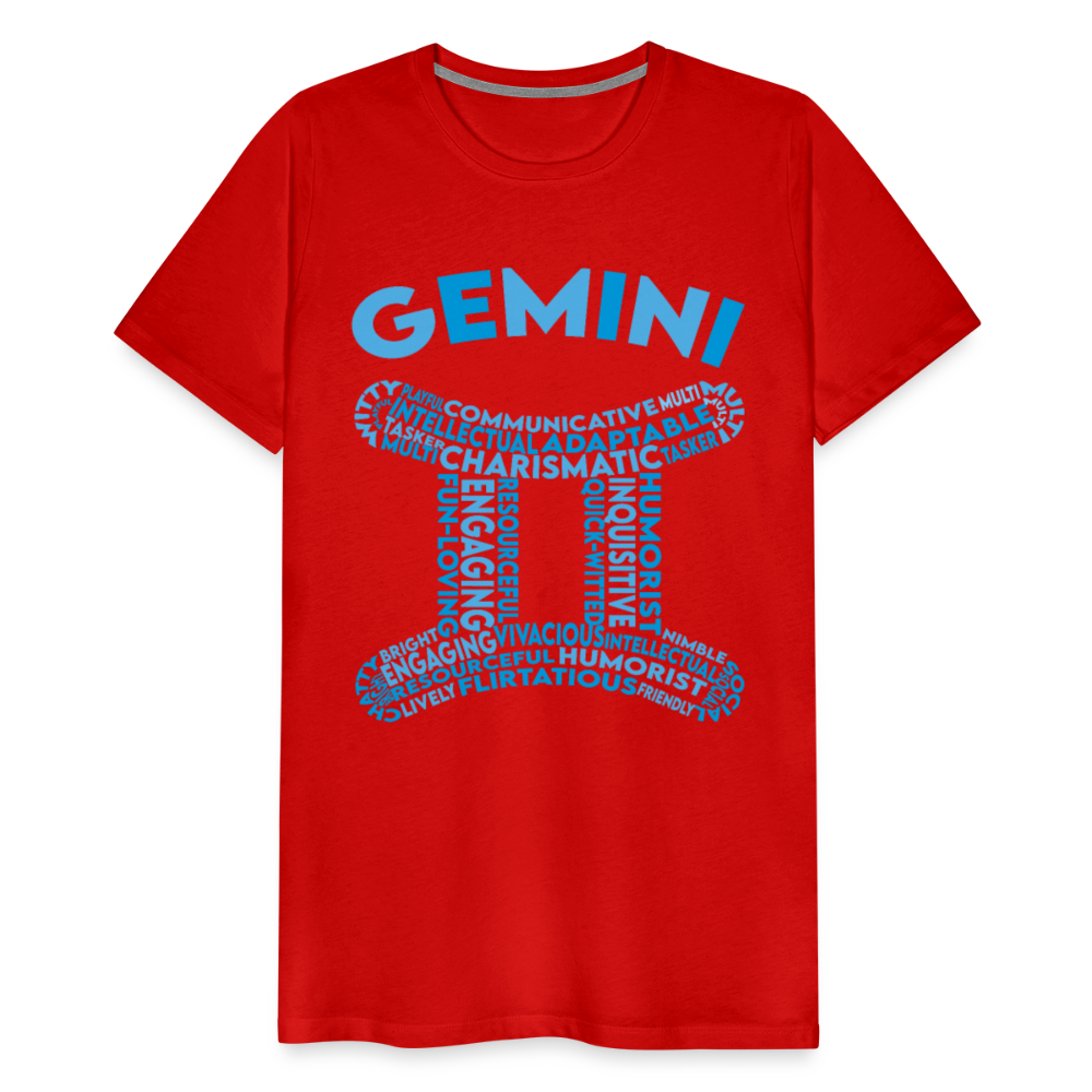 Men's Power Words Gemini Premium T-Shirt - red