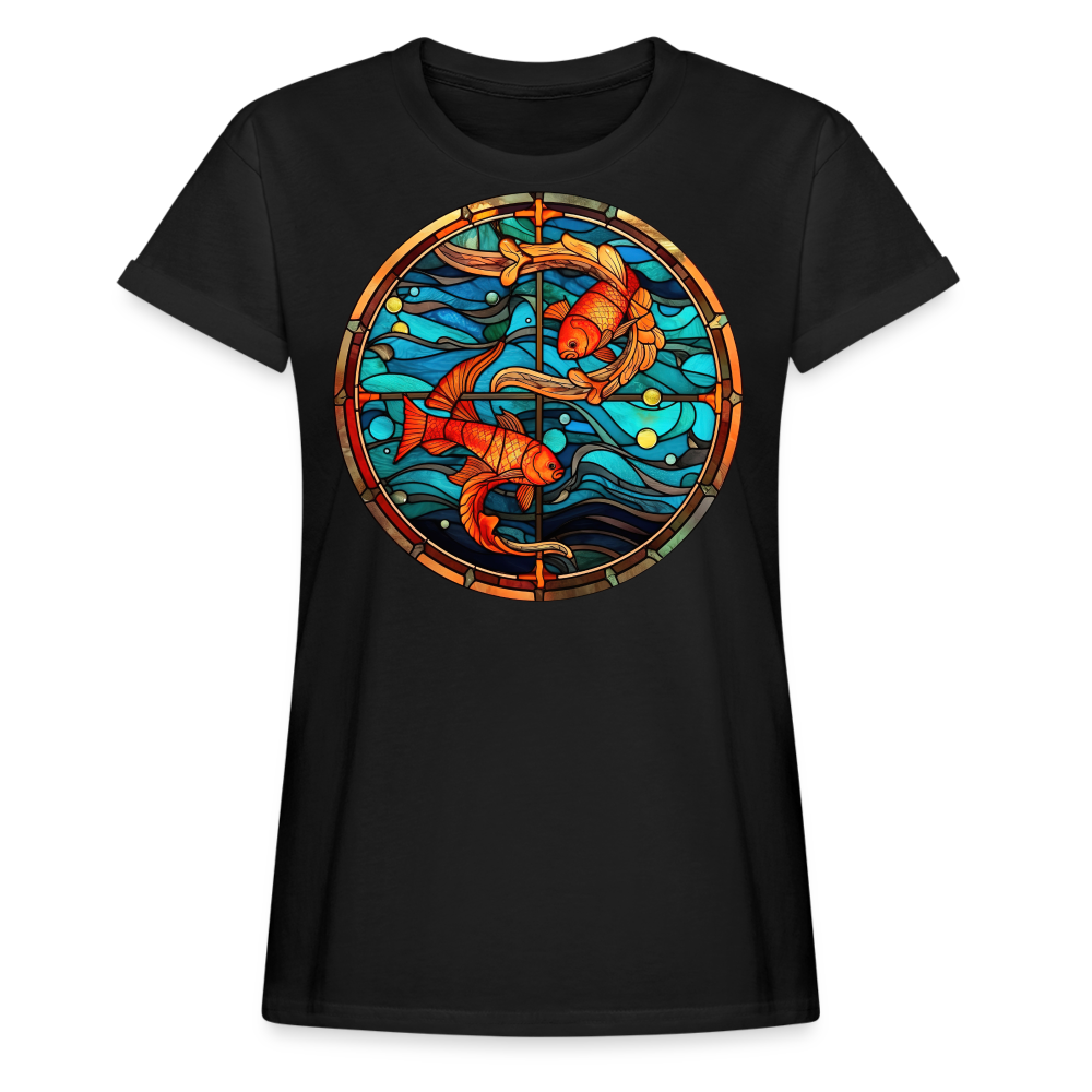 Women's Mosaic Pisces Relaxed Fit T-Shirt - black