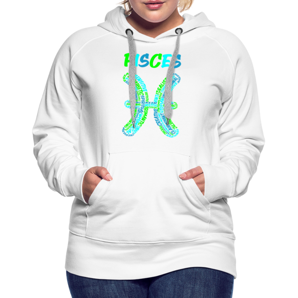 Women's Power Words Pisces Premium Hoodie - white