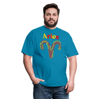 Thumbnail for Men's Power Words Aries Classic T-Shirt - turquoise