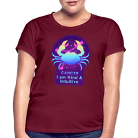 Thumbnail for Women's Neon Cancer Relaxed Fit T-Shirt - burgundy