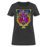 Thumbnail for Women's Cosmic Aries Design T-Shirt - heather black