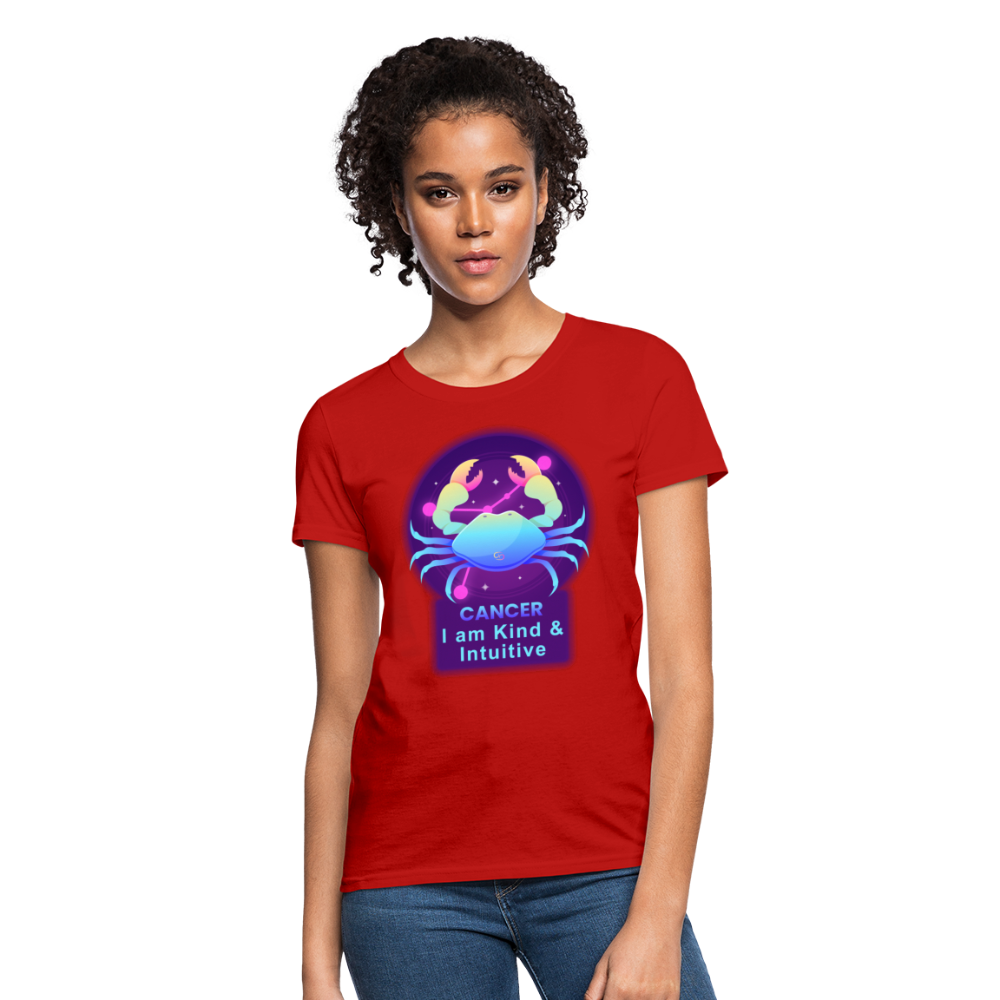 Women's Neon Cancer T-Shirt - red