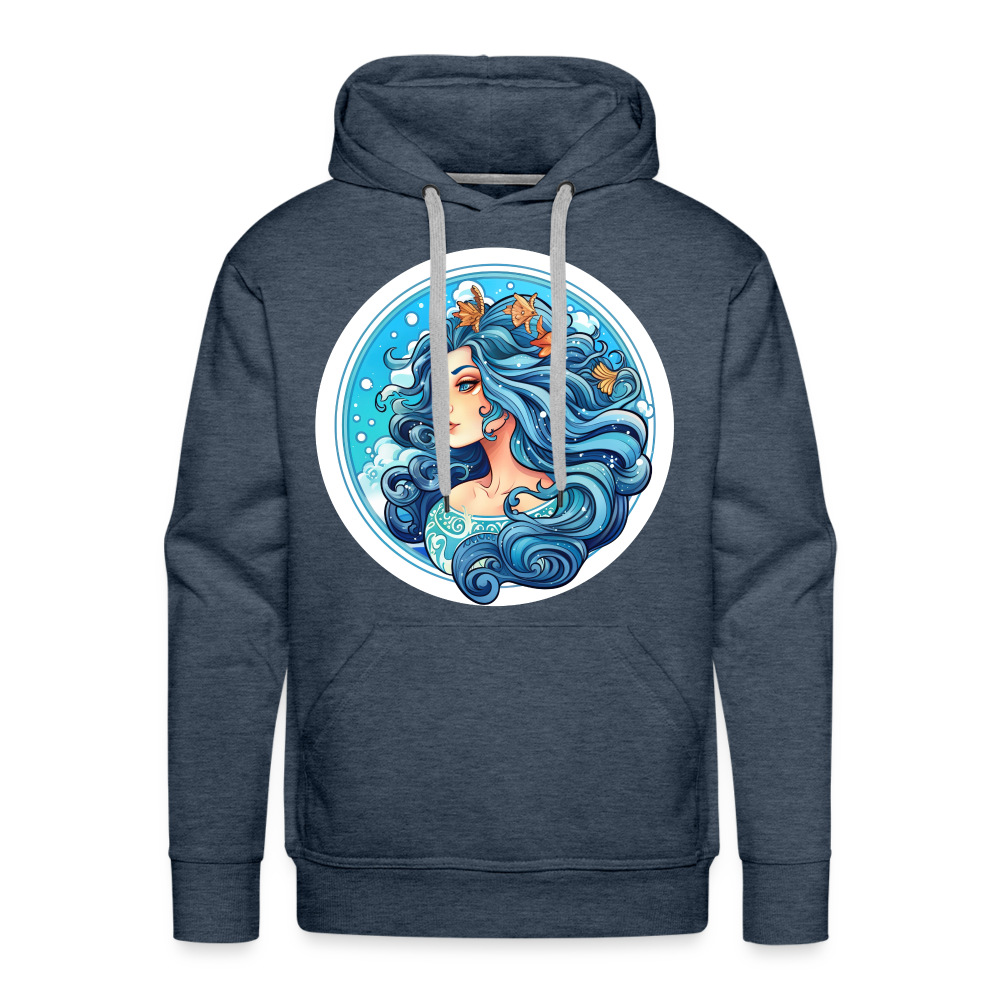 Men’s Symbol Aquarius Premium Hoodie - heather denim