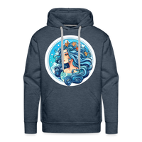 Thumbnail for Men’s Symbol Aquarius Premium Hoodie - heather denim