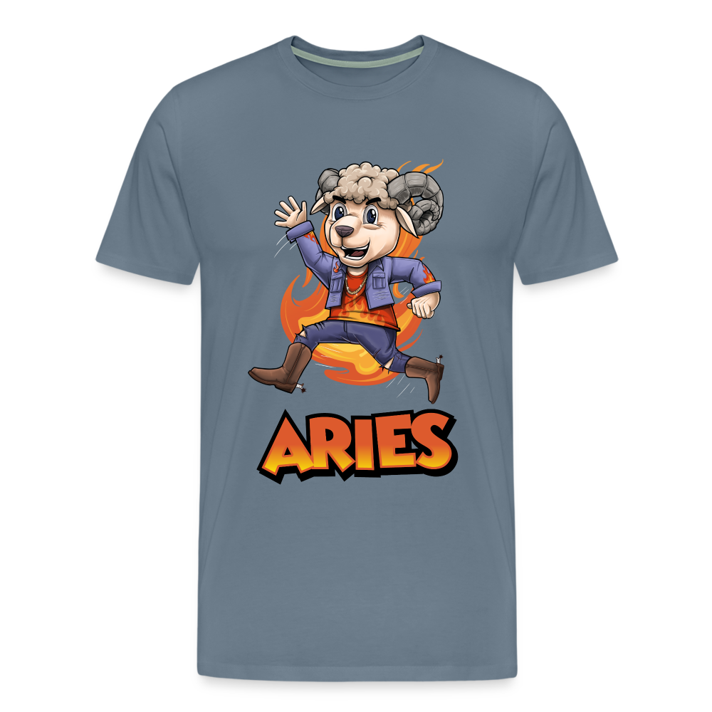 Men's Playful Aries Premium T-Shirt - steel blue