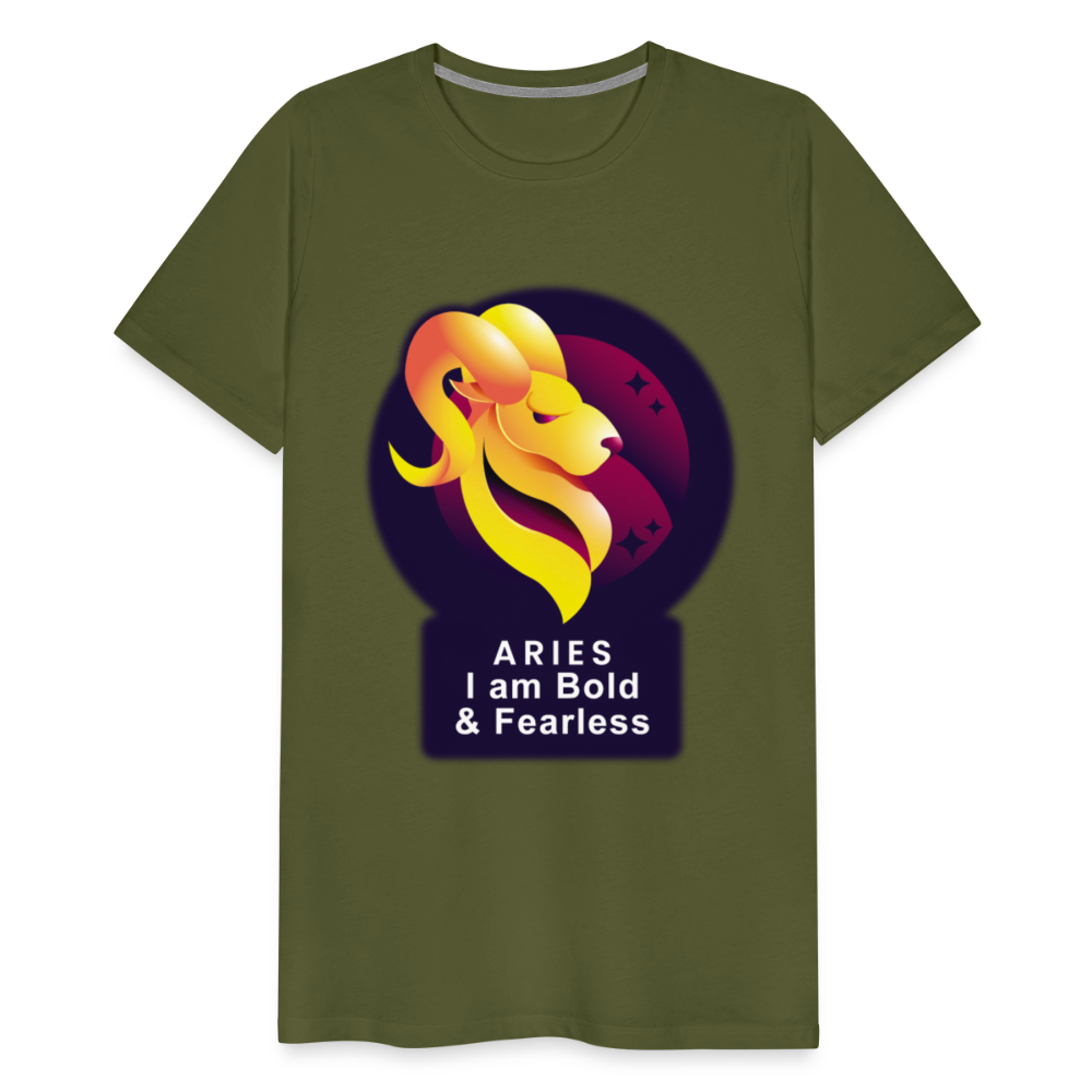 Men's Glow Aries Premium T-Shirt - olive green