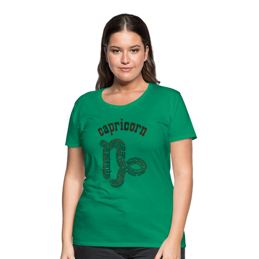 Women's Power Words Capricorn Premium T-Shirt - kelly green