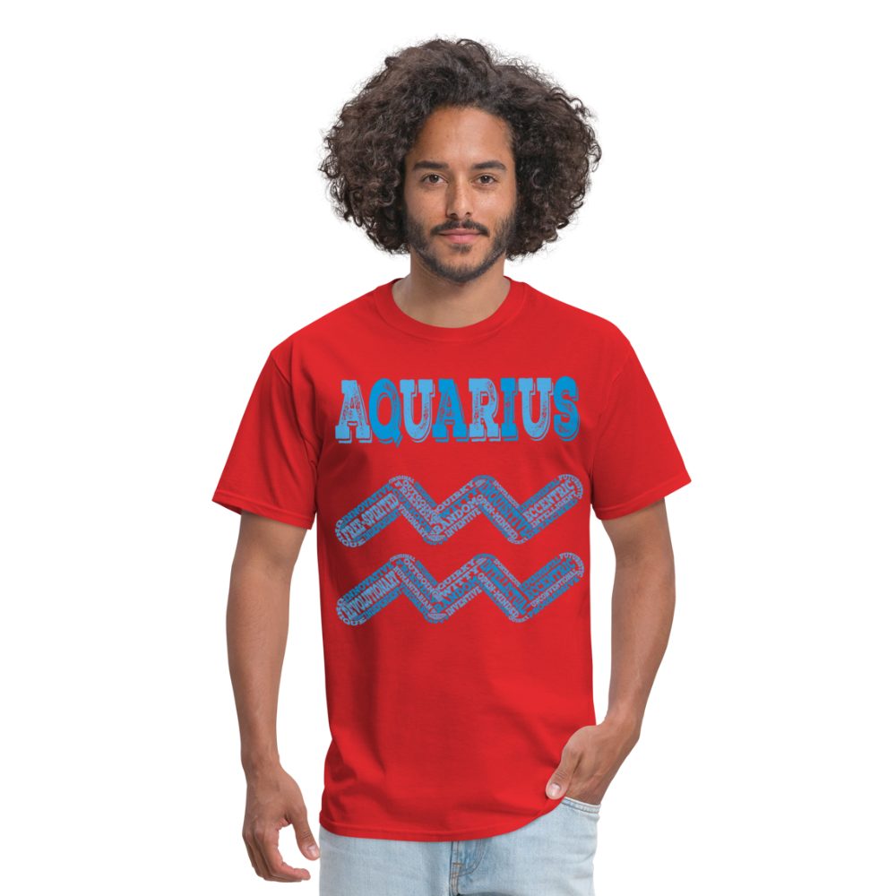 Men's Power Words Aquarius Classic T-Shirt - red