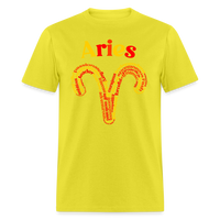 Thumbnail for Men's Power Words Aries Classic T-Shirt - yellow