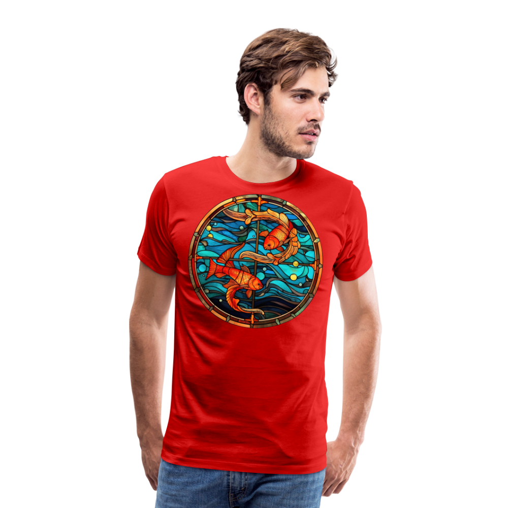 Men's Mosaic Pisces Premium T-Shirt - red