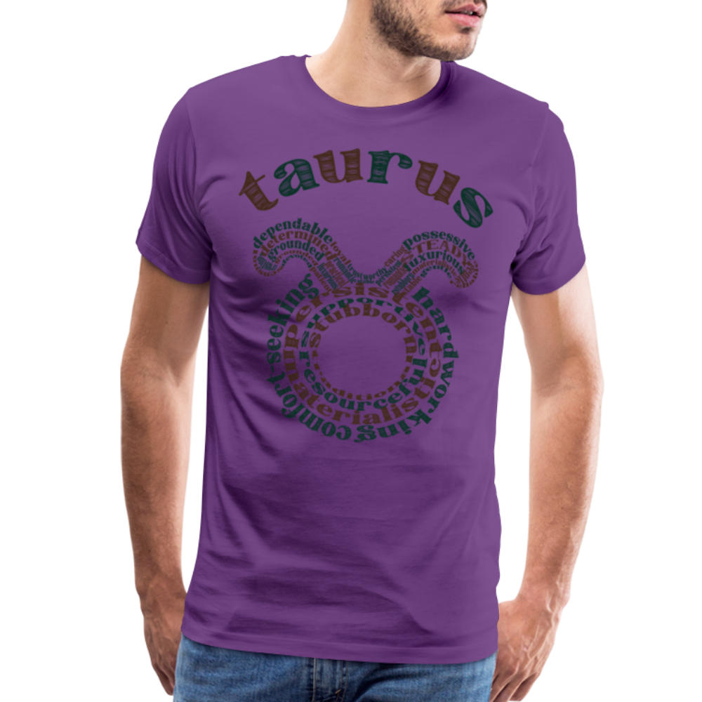 Men's Power Words Taurus Premium T-Shirt - purple