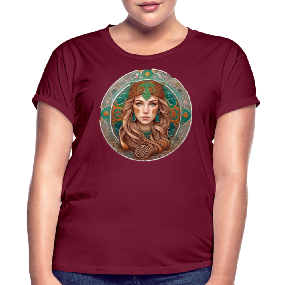 Women's Mythical Virgo Relaxed Fit T-Shirt - burgundy