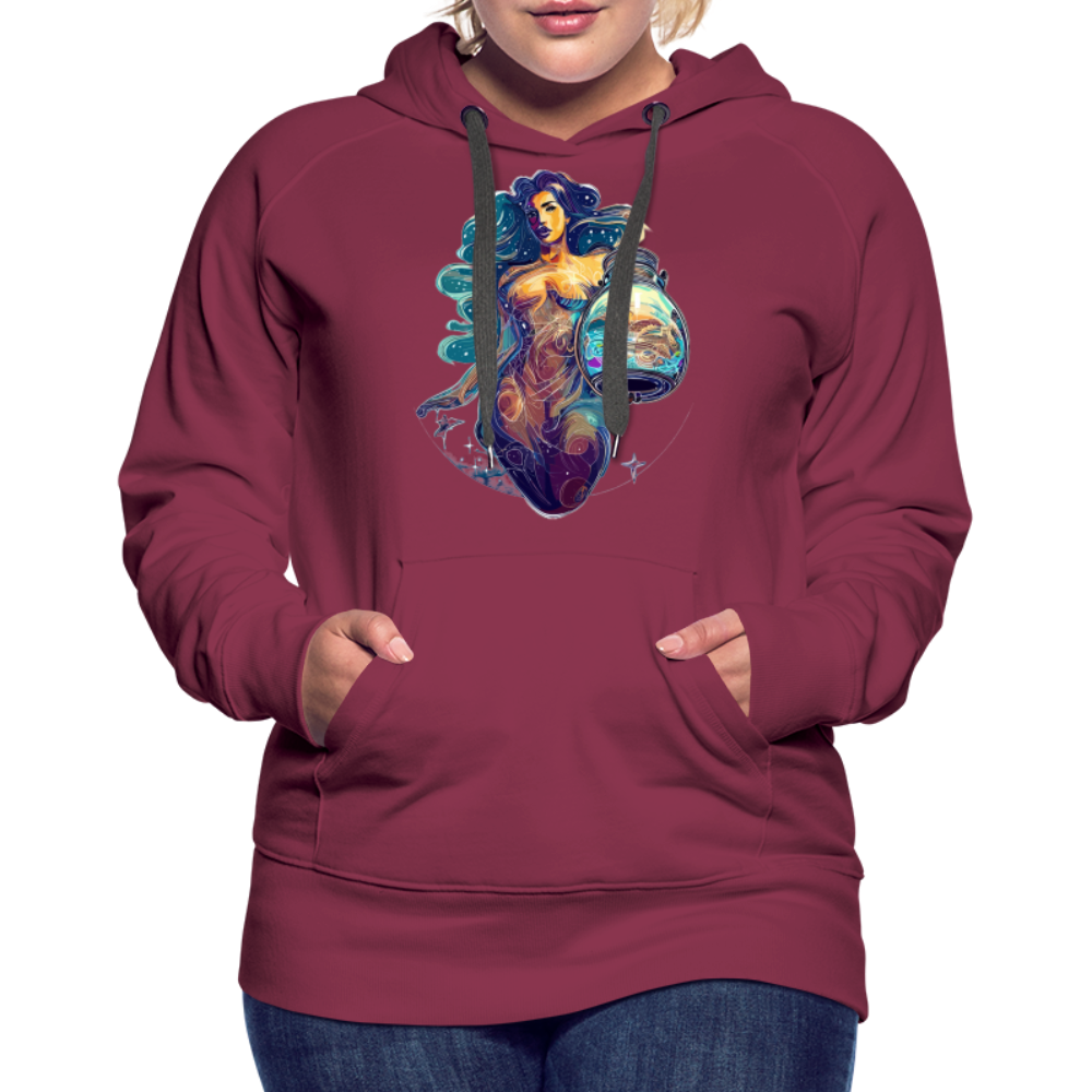 Women’s Mythical Aquarius Premium Hoodie - burgundy