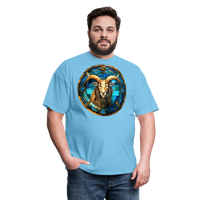 Thumbnail for Men's Mosaic Capricorn Classic T-Shirt - aquatic blue