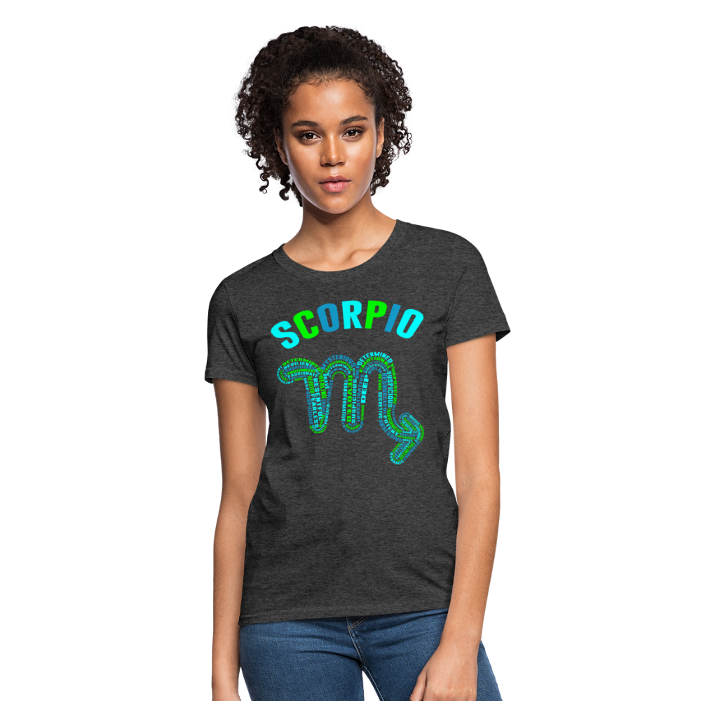 Women's Power Words Scorpio T-Shirt - heather black