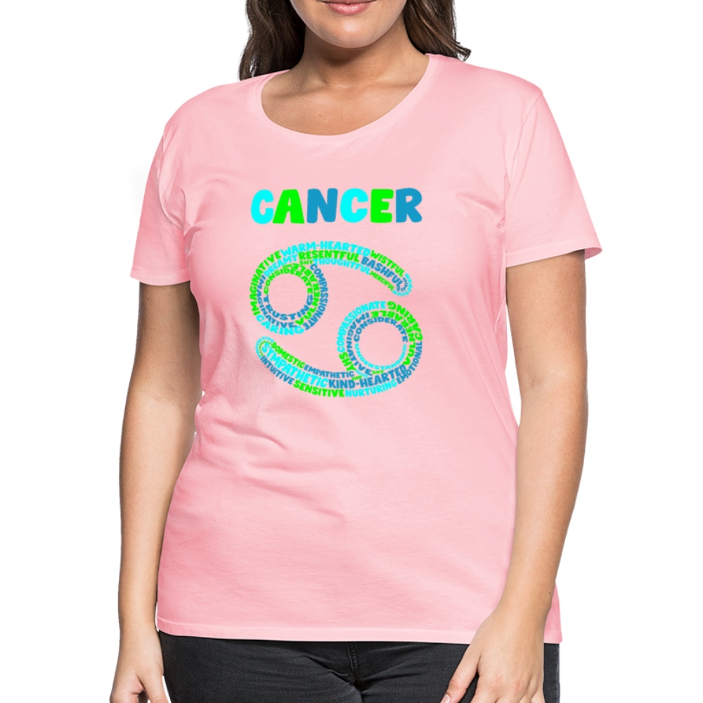 Women's Power Words Cancer Premium T-Shirt - pink