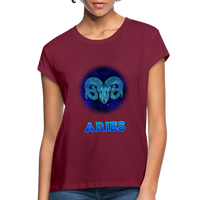 Thumbnail for Women's Aries Relaxed Fit T-Shirt - burgundy