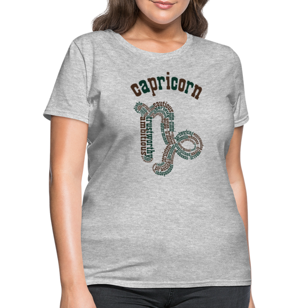 Women's Power Words Capricorn T-Shirt - heather gray