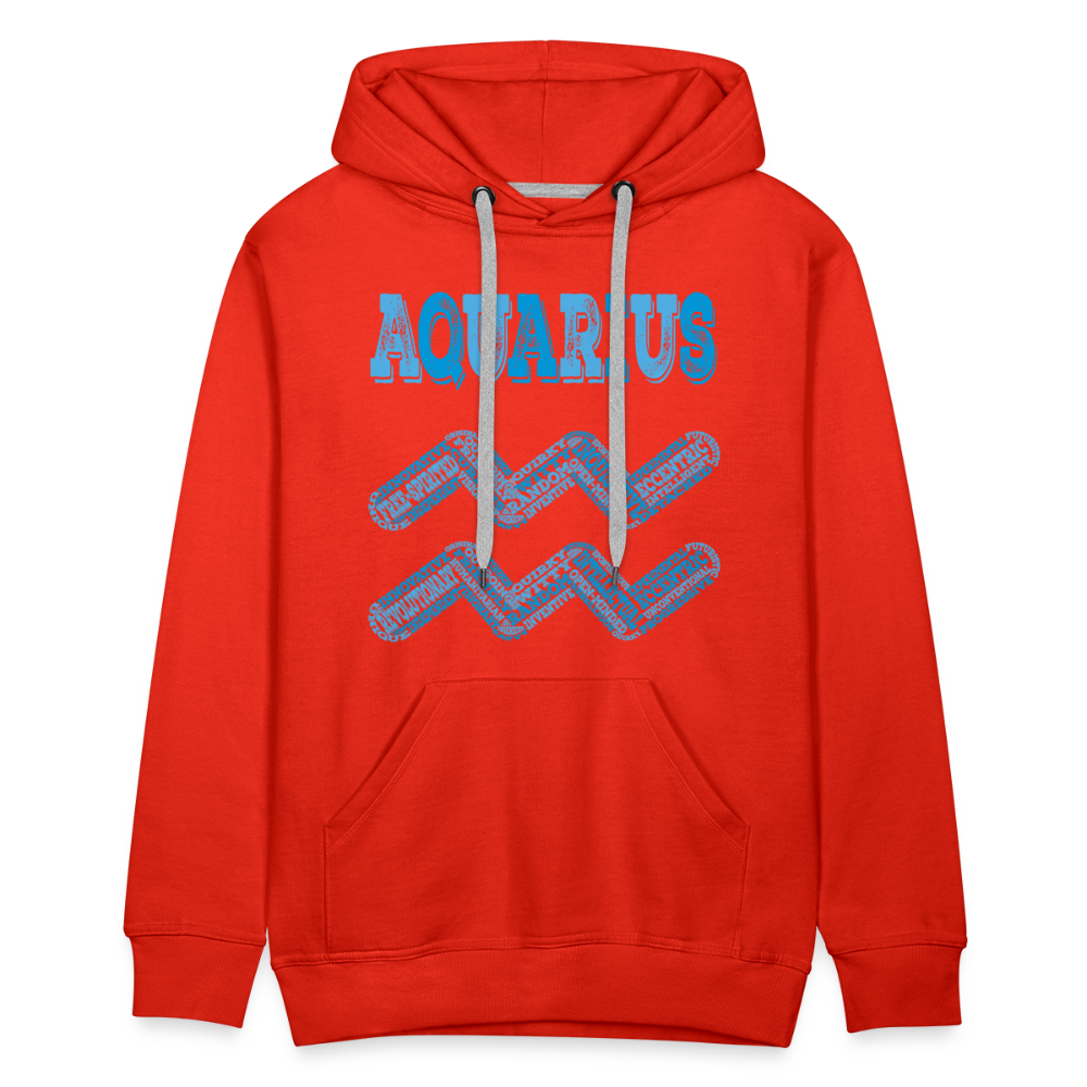 Men's Power Words Aquarius Premium Hoodie - red