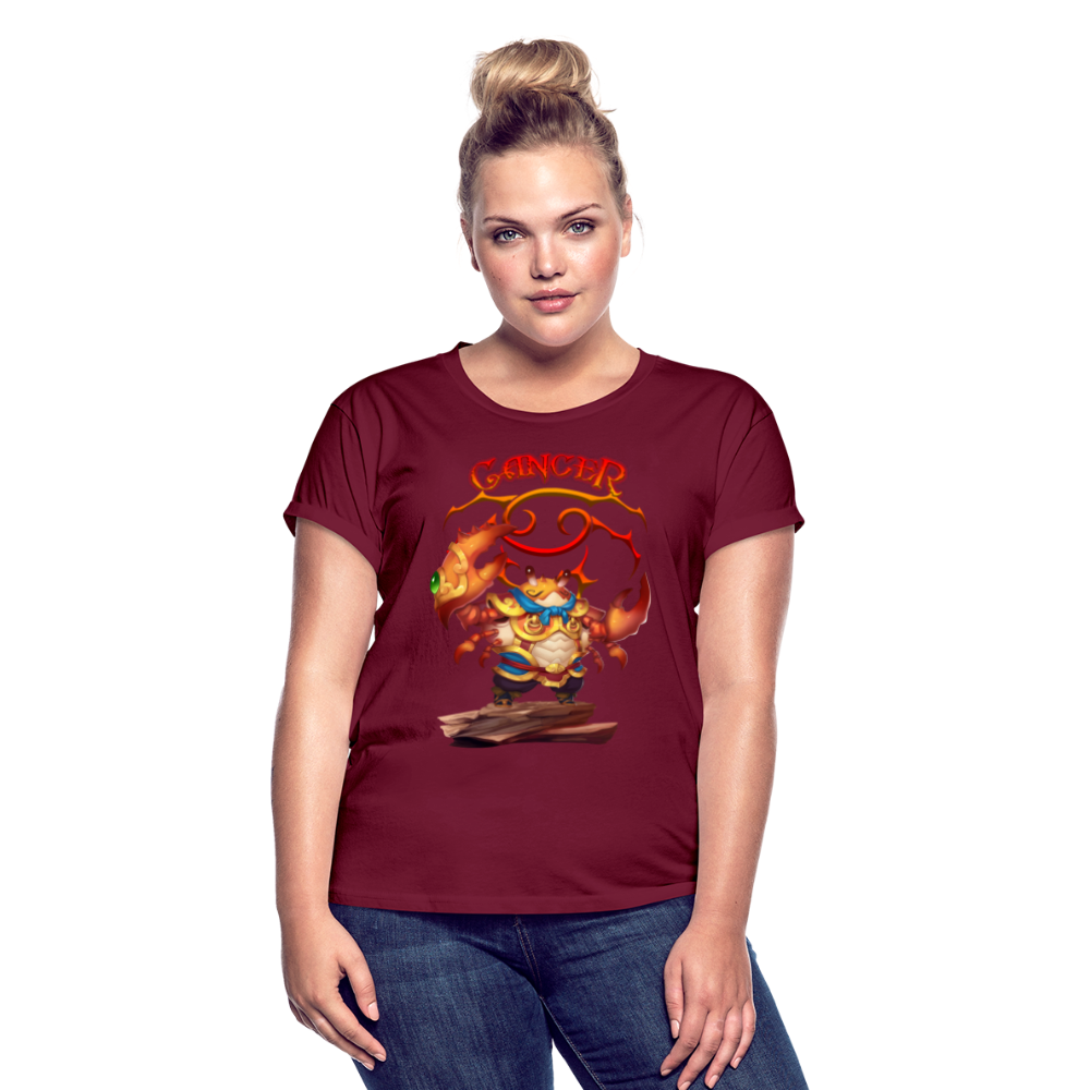 Women's Astral Cancer Relaxed Fit T-Shirt - burgundy