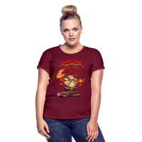 Thumbnail for Women's Astral Cancer Relaxed Fit T-Shirt - burgundy