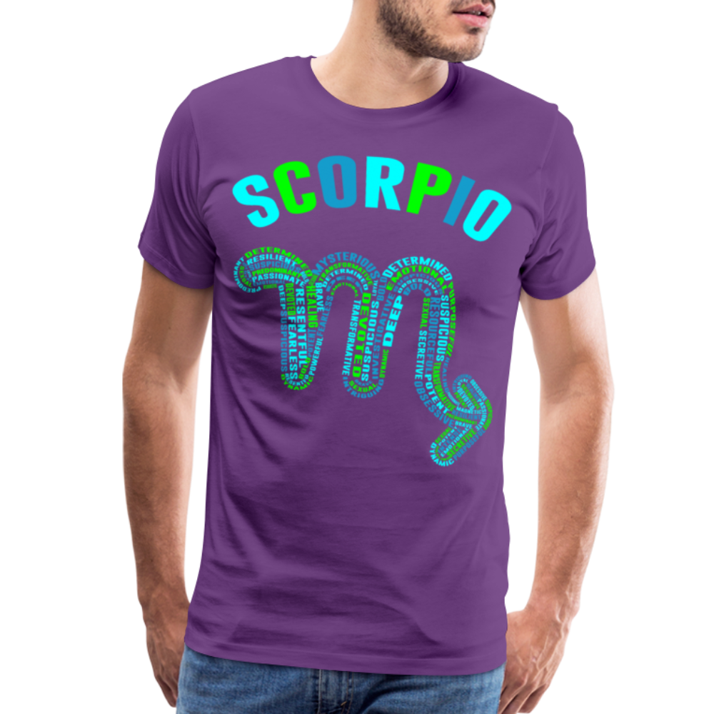 Men's Power Words Scorpio Premium T-Shirt - purple