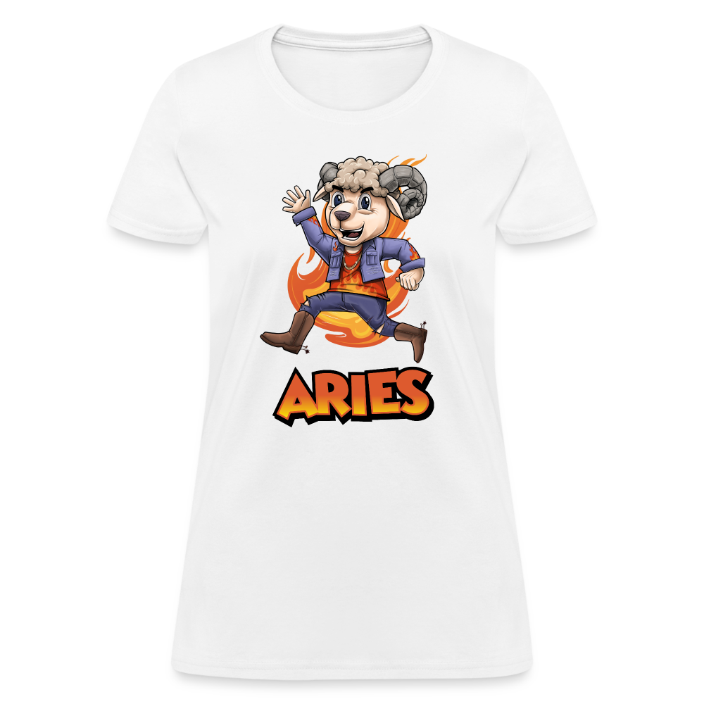 Women's Playful Aries T-Shirt - white