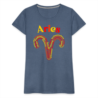 Thumbnail for Women's Power Words Aries Premium T-Shirt - heather blue