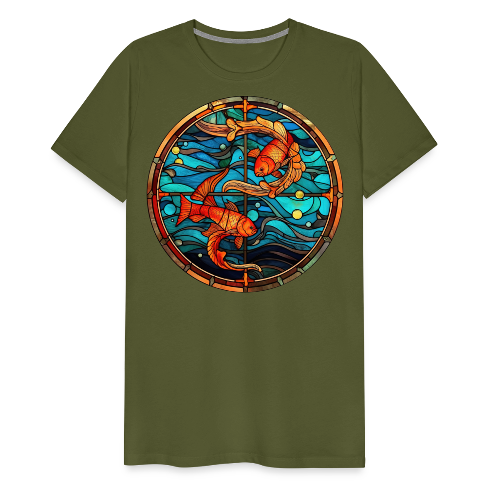 Men's Mosaic Pisces Premium T-Shirt - olive green