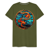 Thumbnail for Men's Mosaic Pisces Premium T-Shirt - olive green