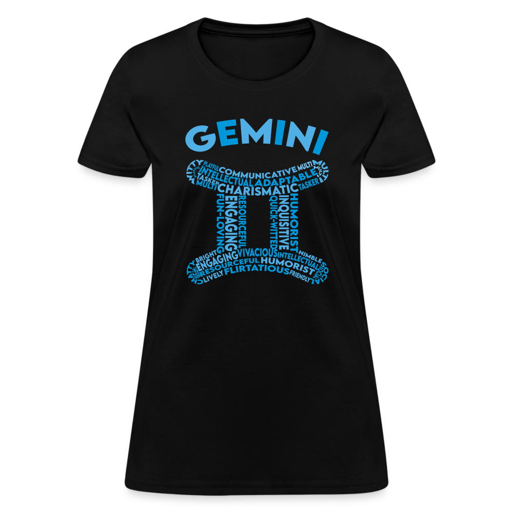 Women's Power Words Gemini T-Shirt - black