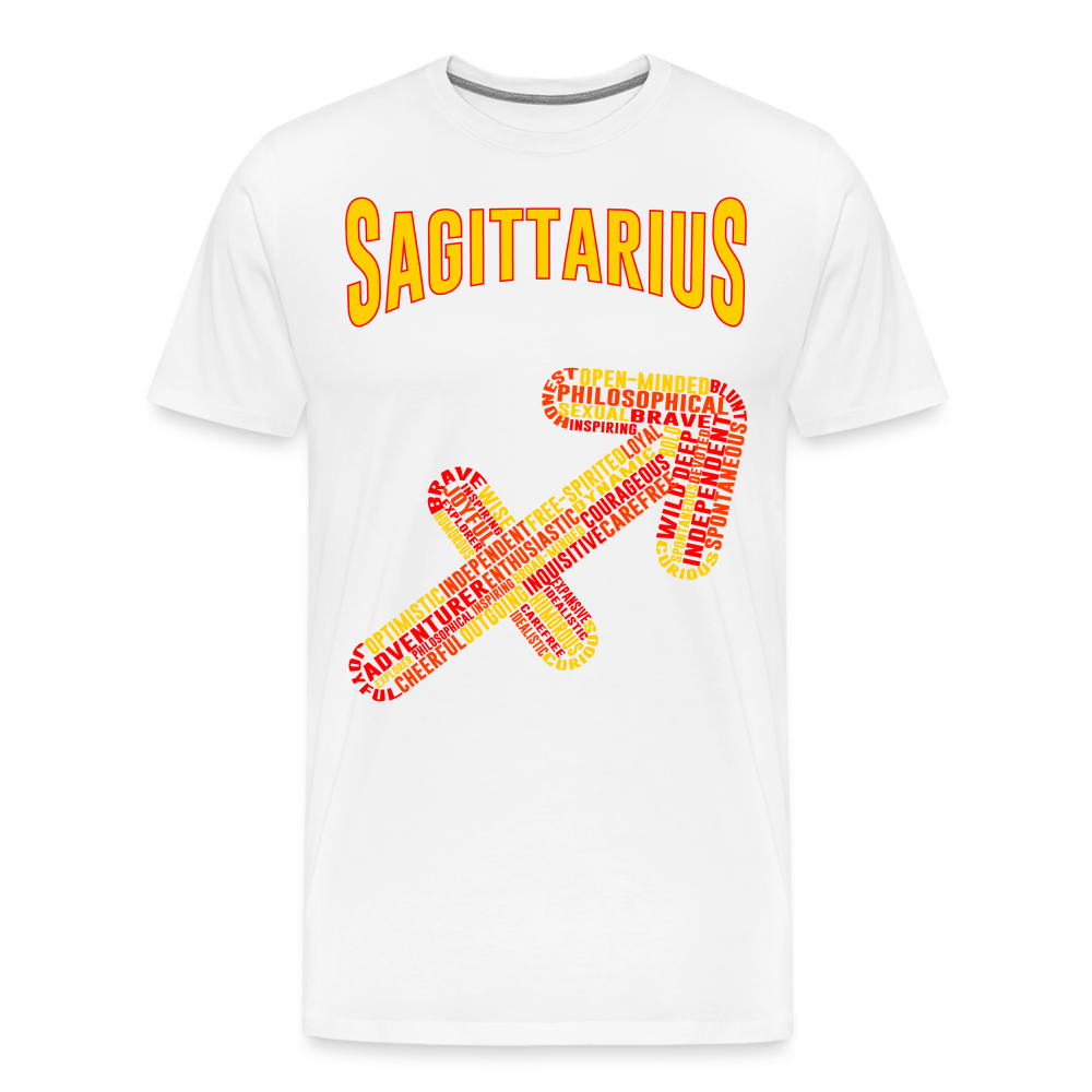 Men's Power Words Sagittarius Premium T-Shirt - white