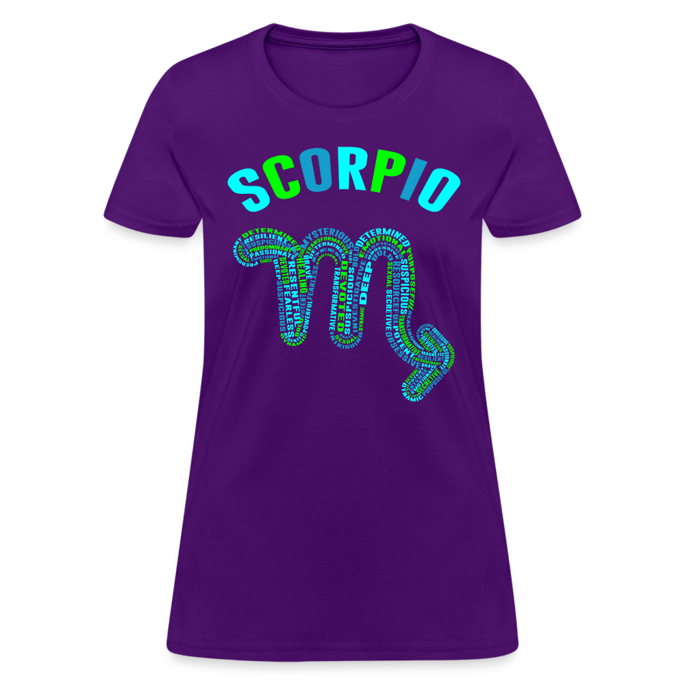 Women's Power Words Scorpio T-Shirt - purple