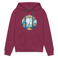 Thumbnail for Women’s Mythical Libra Premium Hoodie - burgundy